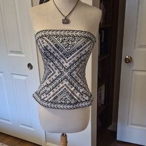 White House Black Market Geometric Pattern Top